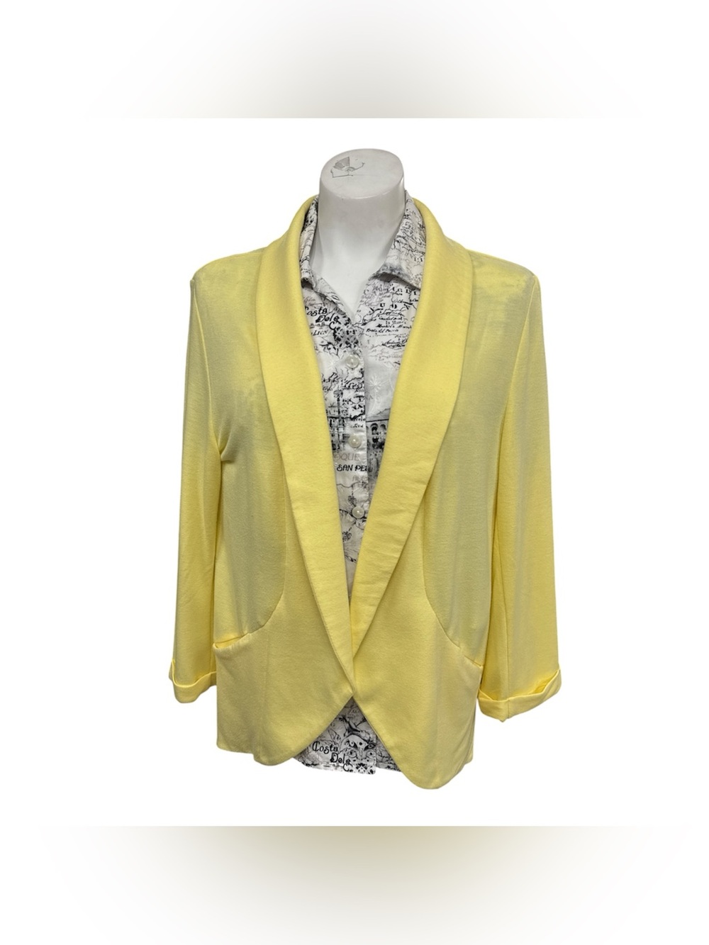 Ricki's Light Yellow Shawl Collar Blazer Size L